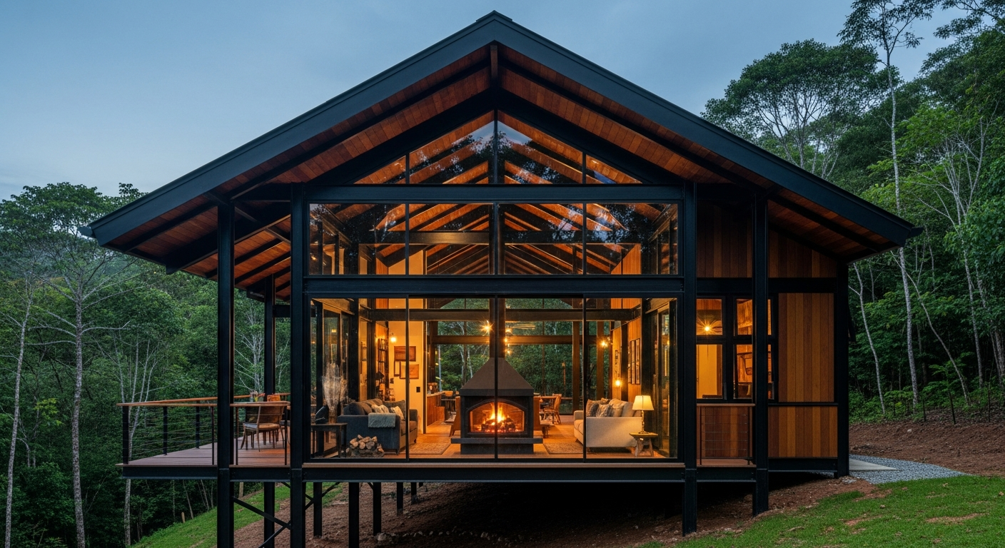 Chale rustico-moderno